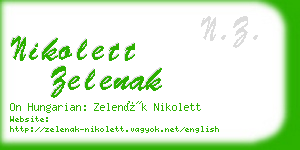 nikolett zelenak business card